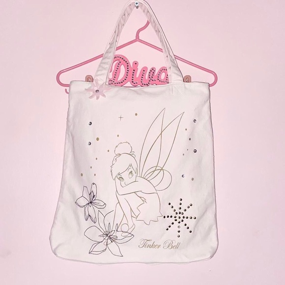 Disney Bags Y2k Tinkerbell Canvas Tote Bag Poshmark